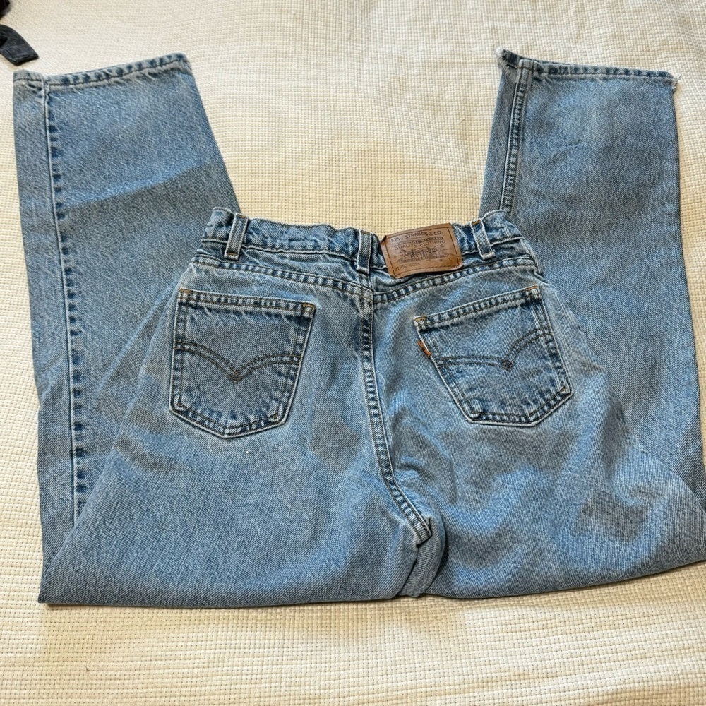 Vintage Orange Tab Levi’s Light Wash Tapered Leg High Rise 24 inch Waist - Picture 1 of 11